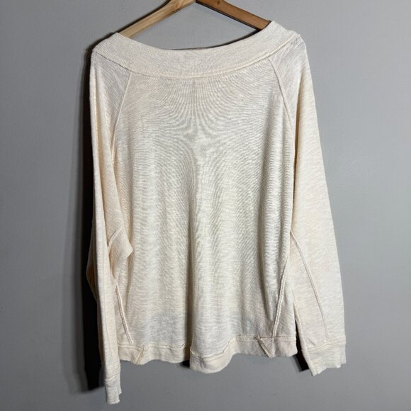 Free People We the Free Don't Forget Me Top Womens Medium Ivory Long Sleeve Boho - Picture 11 of 16